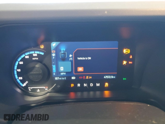 2022 Ford Bronco with VIN 1FMDE5BH7NLB36534, listed as a Copart auction lot 53598985 with 47,572 mi miles and Salvage title. Bid and sale history available at DreamBid. Image 9.