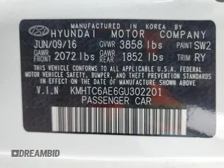 2016 Hyundai Veloster Turbo z VIN KMHTC6AE6GU302201, wystawiony jako Copart lot #54613235 z przebiegiem 105 796 mil mil oraz Szkoda całkowita • Salvage title. Historia ofert i sprzedaży dostępna na DreamBid. Obrazek 13.