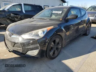 2012 Hyundai Veloster w/Red Int with VIN KMHTC6AD5CU030242, listed as a Copart auction lot 83016604 with 142,555 mi miles and Salvage title. Bid and sale history available at DreamBid. Image 1.