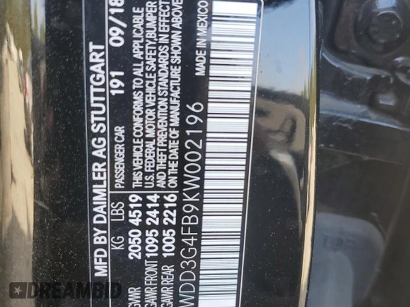 2019 Mercedes-Benz A 220 z VIN WDD3G4FB9KW002196, wystawiony jako Copart lot #51649885 z przebiegiem 119 252 mil mil oraz Szkoda całkowita • Salvage title. Historia ofert i sprzedaży dostępna na DreamBid. Obrazek 12.