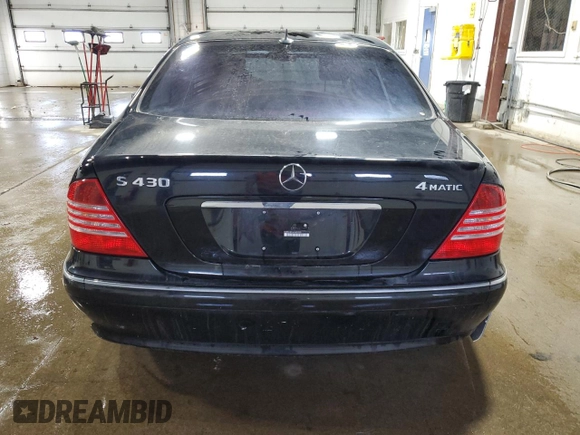 2004 Mercedes-Benz S 430 with VIN WDBNG83J64A405380, listed as a Copart auction lot 48613625 with 128,042 mi miles and Clean Title. Bid and sale history available at DreamBid. Image 6.