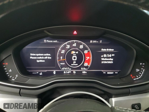 2019 Audi S4 Prestige with VIN WAUC4AF44KA005990, listed as a Copart auction lot 46662125 with 47,417 mi miles and Salvage Title. Bid and sale history available at carsss.com. Image 9.