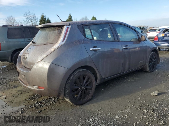 2017 Nissan LEAF S with VIN 1N4BZ0CP8HC302594, listed as a Copart auction lot 86943114 with 37,740 mi miles and Salvage Title. Bid and sale history available at carsss.com. Image 3.