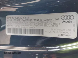 2012 Audi A5 Premium z VIN WAUCFAFH2CN009091, wystawiony jako IAAI lot #42369065 z przebiegiem 100 592 mil mil oraz . Historia ofert i sprzedaży dostępna na DreamBid. Obrazek 9.