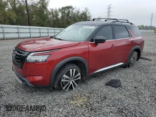 2024 Nissan Pathfinder Platinum with VIN 5N1DR3DH9RC210841, listed as a Copart auction lot 46792795 with 23,164 mi miles and Salvage Title. Bid and sale history available at carsss.com. Image 1.