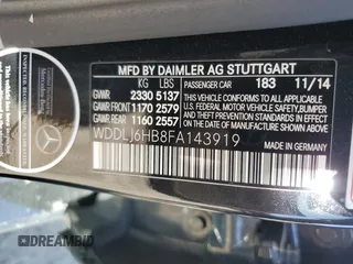 2015 Mercedes-Benz CLS 400 with VIN WDDLJ6HB8FA143919, listed as a Copart auction lot 52385655 with 72,361 mi miles and Salvage title. Bid and sale history available at DreamBid. Image 13.