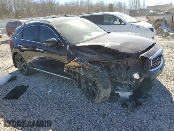 2013 Infiniti FX with VIN JN8CS1MU5DM142289, listed as a Copart auction lot 47363945 with Not provided miles and Salvage title. Bid and sale history available at DreamBid. Image 4.