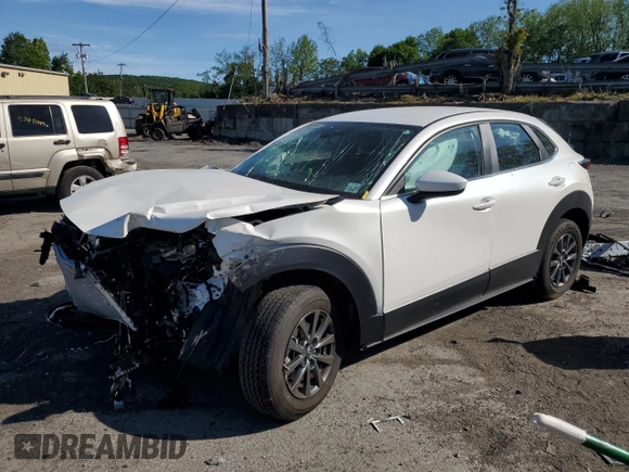2023 Mazda CX-30 S with VIN 3MVDMBAM0PM506565, listed as a Copart auction lot 57699125 with 7,345 mi miles and Salvage title. Bid and sale history available at DreamBid. Image 1.