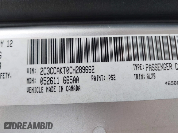 2012 Chrysler 300 C with VIN 2C3CCAKT0CH289662, listed as a IAAI auction lot 42016626 with 195,785 mi miles and . Bid and sale history available at DreamBid. Image 9.