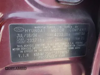 2005 Hyundai Sonata GLS with VIN KMHWF35H15A119097, listed as a Copart auction lot 52552815 with 144,257 mi miles and Salvage Title. Bid and sale history available at carsss.com. Image 13.