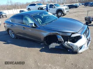2018 Infiniti Q50 3.0t LUXE with VIN JN1EV7AR5JM439933, listed as a IAAI auction lot 41586484 with 64,696 mi miles. Bid and sale history available at carsss.com. Image 1.