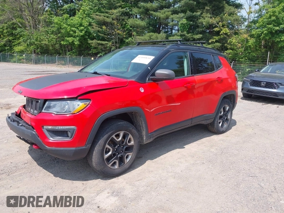 2018 Jeep Compass Trailhawk z VIN 3C4NJDDBXJT334496, wystawiony jako IAAI lot #42400835 z przebiegiem 188 896 mil mil oraz . Historia ofert i sprzedaży dostępna na DreamBid. Obrazek 17.