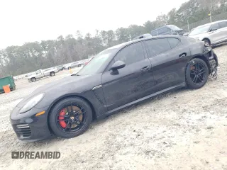 2014 Porsche Panamera GTS with VIN WP0AF2A76EL083112, listed as a Copart auction lot 43350545 with 139,229 mi miles and Salvage Title. Bid and sale history available at DreamBid. Image 1.