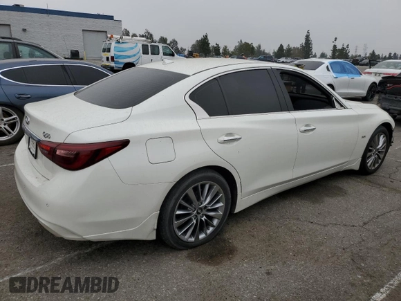 2018 Infiniti Q50 Luxe with VIN JN1EV7APXJM354116, listed as a Copart auction lot 52459655 with 66,624 mi miles and Non Repairable. Bid and sale history available at DreamBid. Image 3.