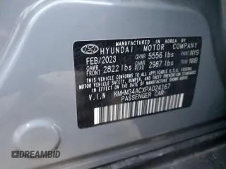 2023 Hyundai IONIQ 6 SEL with VIN KMHM34ACXPA024167, listed as a Copart auction lot 85231654 with 72,452 mi miles and Salvage Title. Bid and sale history available at carsss.com. Image 12.