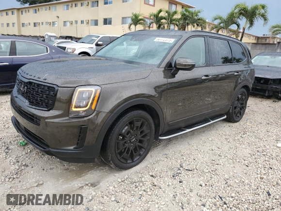 2022 Kia Telluride EX with VIN 5XYP3DHC6NG265213, listed as a Copart auction lot 50172375 with 58,458 mi miles and Salvage Title. Bid and sale history available at carsss.com. Image 1.