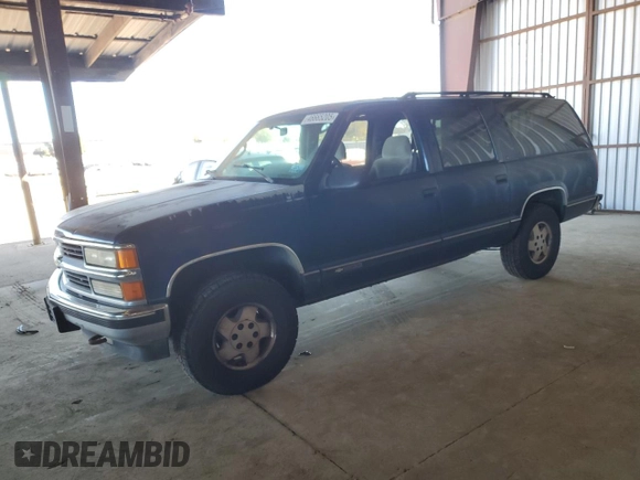 1995 Chevrolet Suburban z VIN 1GNFK16K9SJ333918, wystawiony jako Copart lot #46665205 z przebiegiem 208 395 mil mil oraz Czysty tytuł • Clean title. Historia ofert i sprzedaży dostępna na DreamBid. Obrazek 1.
