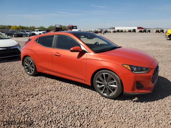2019 Hyundai Veloster 2.0 with VIN KMHTG6AF6KU019061, listed as a Copart auction lot 51016785 with 51,527 mi miles and Clean Title. Bid and sale history available at carsss.com. Image 4.