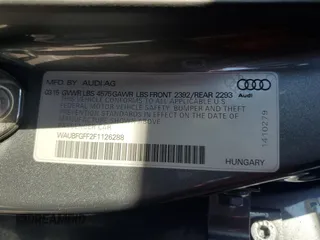 2015 Audi A3 2.0T Premium with VIN WAUBFGFF2F1126288, listed as a Copart auction lot 87724655 with 66,870 mi miles and Salvage Title. Bid and sale history available at carsss.com. Image 12.