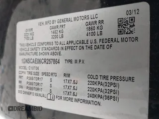 2012 Chevrolet Tahoe LS с VIN 1GNSCAE06CR257864, выставлен на аукционе IAAI как лот 41603944 с пробегом 246 136 миль миль и . История ставок и продаж доступна на DreamBid. Изображение 9.