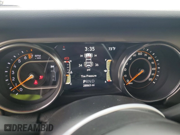 2020 Jeep Wrangler Sport with VIN 1C4GJXAG4LW210506, listed as a Copart auction lot 81745024 with 28,863 mi miles and Salvage title. Bid and sale history available at DreamBid. Image 9.