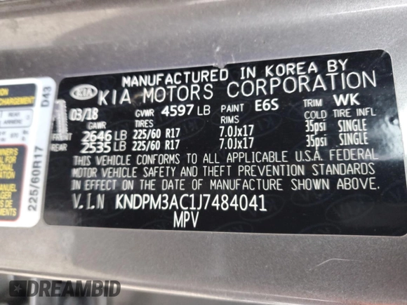 2018 Kia Sportage LX with VIN KNDPM3AC1J7484041, listed as a Copart auction lot 49065755 with 92,403 mi miles and Non Repairable. Bid and sale history available at carsss.com. Image 13.