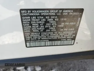 2023 Volkswagen Atlas SE with VIN 1V2JR2CA0PC549599, listed as a Copart auction lot 47189555 with 18,291 mi miles and Non repairable. Bid and sale history available at DreamBid. Image 15.