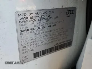 2019 Audi Q3 S line Premium with VIN WA1DECF32K1086585, listed as a Copart auction lot 77803064 with 67,991 mi miles and Non repairable. Bid and sale history available at DreamBid. Image 14.