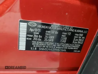 2023 Hyundai Santa Fe SEL with VIN 5NMS24AJ7PH572646, listed as a Copart auction lot 49244455 with 15,212 mi miles and Salvage Title. Bid and sale history available at DreamBid. Image 15.