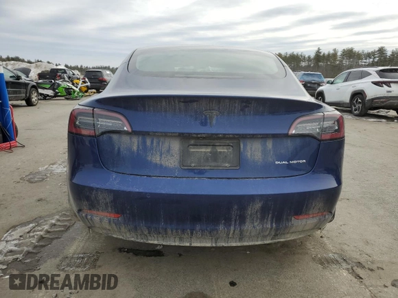 2022 Tesla Model 3 Long Range with VIN 5YJ3E1EB6NF190460, listed as a Copart auction lot 46476165 with 65,312 mi miles and Salvage Title. Bid and sale history available at carsss.com. Image 6.