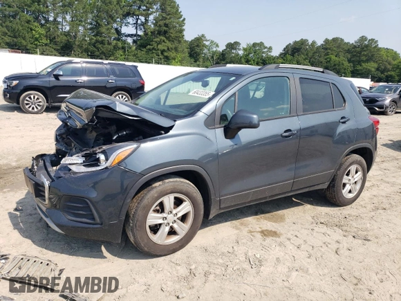2022 Chevrolet Trax LT with VIN KL7CJPSM2NB512760, listed as a Copart auction lot 60433355 with 165,387 mi miles and Salvage title. Bid and sale history available at DreamBid. Image 1.
