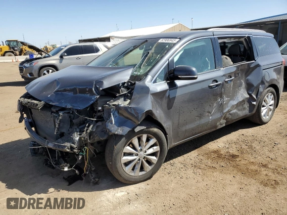2017 Kia Sedona EX with VIN KNDMC5C16H6291154, listed as a Copart auction lot 52986945 with 107,067 mi miles and Salvage Title. Bid and sale history available at carsss.com. Image 1.