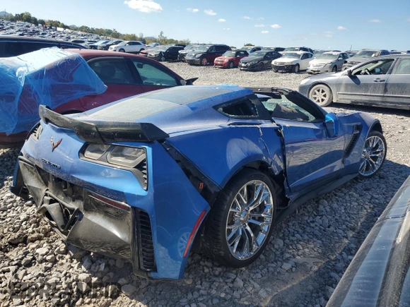 2016 Chevrolet Corvette Z06 3LZ with VIN 1G1YT2D67G5609936, listed as a Copart auction lot 76059574 with 0 mi miles and Salvage Title. Bid and sale history available at carsss.com. Image 3.