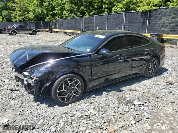 2021 Hyundai Sonata N Line with VIN 5NPEK4JCXMH105587, listed as a Copart auction lot 56656674 with 46,290 mi miles and Salvage Title. Bid and sale history available at carsss.com. Image 1.