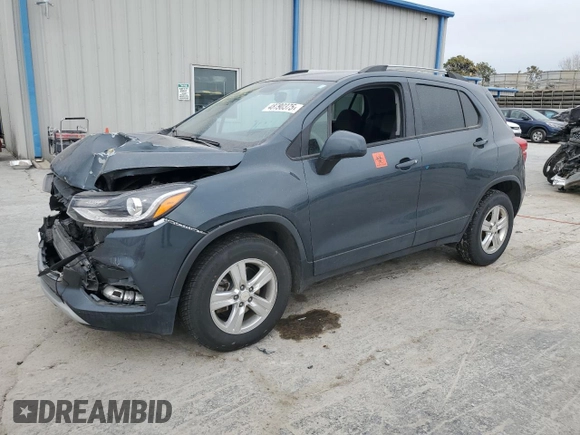 2021 Chevrolet Trax LT with VIN KL7CJPSM3MB371342, listed as a Copart auction lot 48790375 with 0 mi miles and Salvage Title. Bid and sale history available at carsss.com. Image 1.