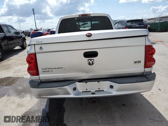 2007 Dodge Dakota SLT with VIN 1D7HE48J17S259061, listed as a Copart auction lot 76098974 with Not Provided miles and Non Repairable. Bid and sale history available at DreamBid. Image 6.