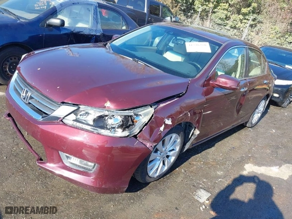 2013 Honda Accord Sdn EX-L with VIN 1HGCR2F89DA000396, listed as a IAAI auction lot 41226258 with 218,247 mi miles. Bid and sale history available at carsss.com. Image 2.