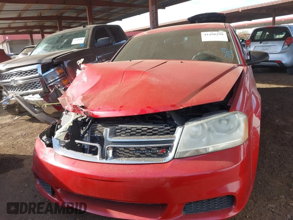 2014 Dodge Avenger SE with VIN 1C3CDZAB4EN109713, listed as a IAAI auction lot 41490298 with 101,833 mi miles and . Bid and sale history available at DreamBid. Image 6.