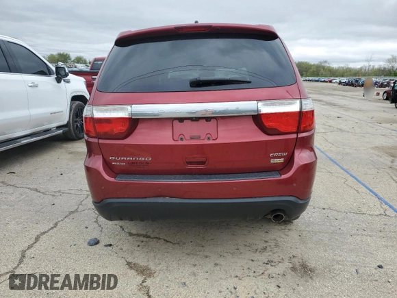 2013 Dodge Durango Crew with VIN 1C4RDJDG9DC691333, listed as a Copart auction lot 53792405 with 165,498 mi miles and Salvage title. Bid and sale history available at DreamBid. Image 6.