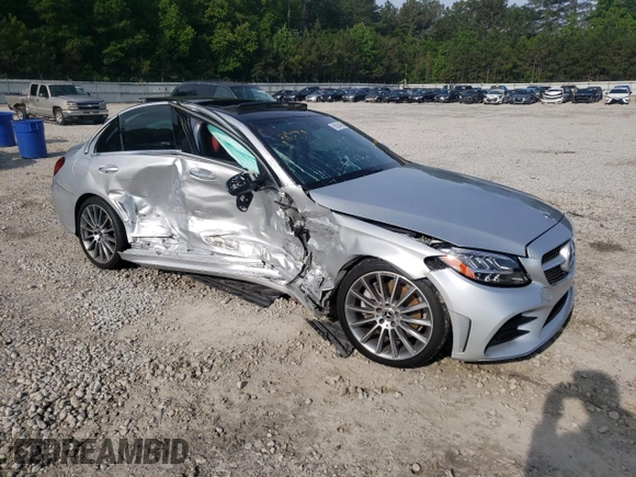 2021 Mercedes-Benz C 300 with VIN W1KWF8DB1MR604683, listed as a Copart auction lot 55934465 with Not provided miles and Salvage title. Bid and sale history available at DreamBid. Image 4.
