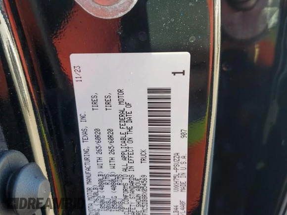 2024 Toyota Tundra 1794 Edition with VIN 5TFMC5DB8RX054569, listed as a Copart auction lot 79186024 with Not provided miles and Non repairable. Bid and sale history available at DreamBid. Image 13.