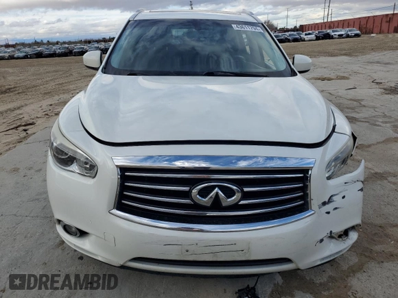2013 Infiniti JX35 with VIN 5N1AL0MN1DC330988, listed as a Copart auction lot 43611794 with 191,060 mi miles and Salvage Title. Bid and sale history available at carsss.com. Image 5.