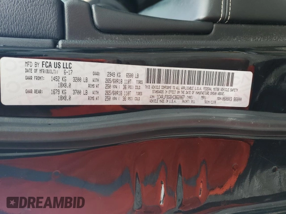 2017 Jeep Grand Cherokee Limited with VIN 1C4RJFBG6HC862067, listed as a Copart auction lot 65895965 with 81,087 mi miles and Clean title. Bid and sale history available at DreamBid. Image 13.