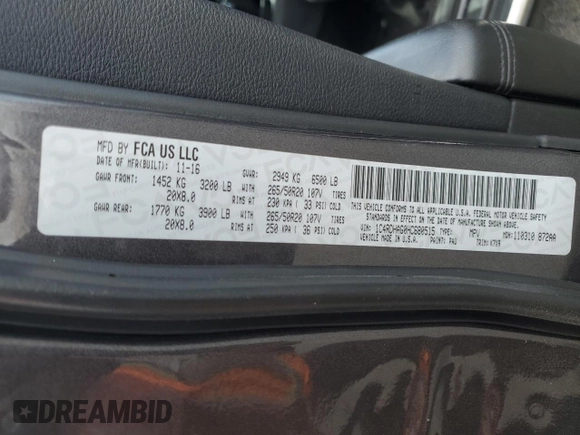 2017 Dodge Durango SXT with VIN 1C4RDHAG0HC680515, listed as a Copart auction lot 54446695 with 138,779 mi miles and Salvage title. Bid and sale history available at DreamBid. Image 13.