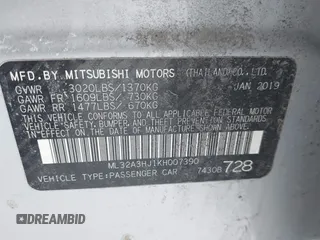 2019 Mitsubishi Mirage ES z VIN ML32A3HJ1KH007390, wystawiony jako IAAI lot #41515634 z przebiegiem 66 451 mil mil oraz . Historia ofert i sprzedaży dostępna na DreamBid. Obrazek 9.