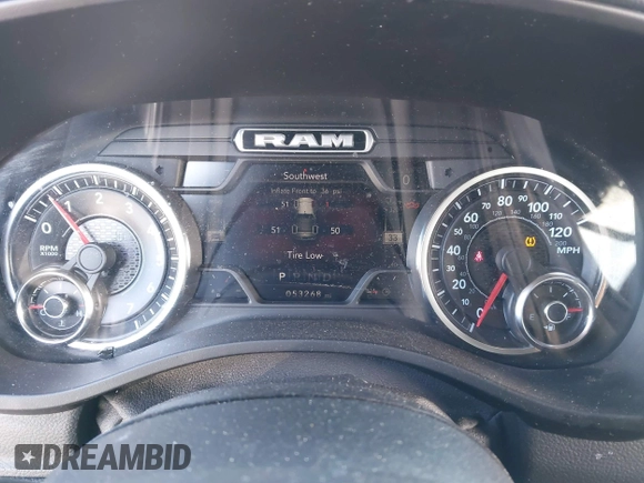 2020 Ram 1500 Big Horn with VIN 1C6SRFFT8LN182905, listed as a IAAI auction lot 41398009 with 53,268 mi miles. Bid and sale history available at carsss.com. Image 7.