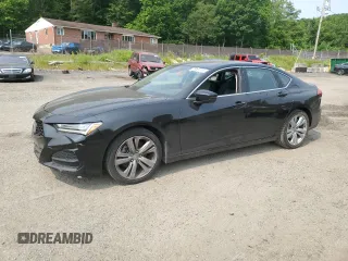 2021 Acura TLX Technology with VIN 19UUB5F43MA001065, listed as a Copart auction lot 55651055 with 28,569 mi miles and Salvage title. Bid and sale history available at DreamBid. Image 1.