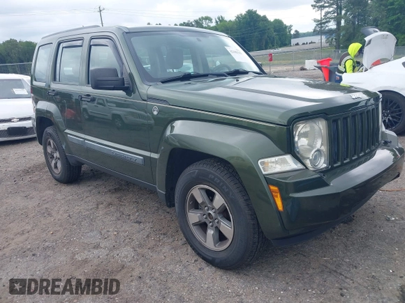2008 Jeep Liberty Sport with VIN 1J8GN28K08W202274, listed as a IAAI auction lot 42186343 with 95,446 mi miles. Bid and sale history available at carsss.com. Image 1.