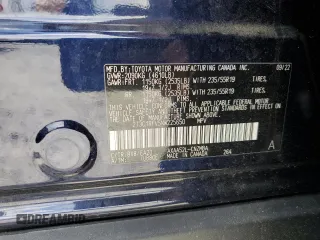 2022 Toyota RAV4 XLE Premium with VIN 2T3C1RFV5NW225650, listed as a Copart auction lot 61301165 with 36,969 mi miles and Salvage title. Bid and sale history available at DreamBid. Image 14.