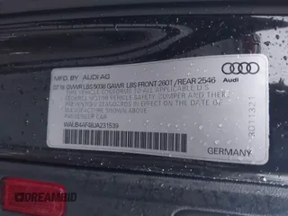 2018 Audi S4 Premium Plus with VIN WAUB4AF48JA231539, listed as a IAAI auction lot 41683501 with 18,996 mi miles. Bid and sale history available at carsss.com. Image 9.